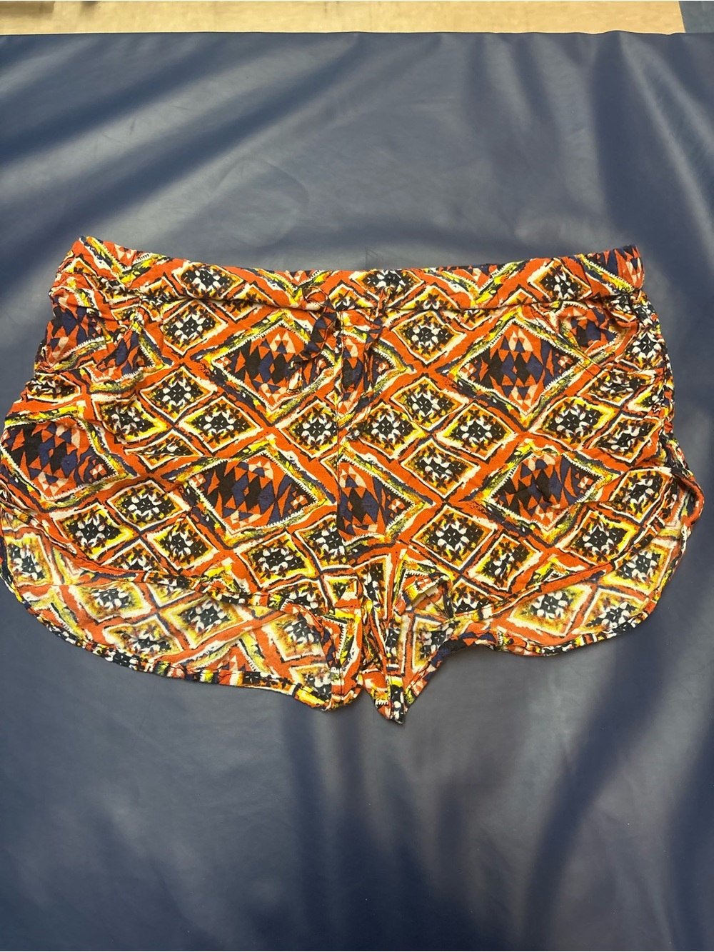 eye candy Orange Multicolor Geometric Athletic Shorts